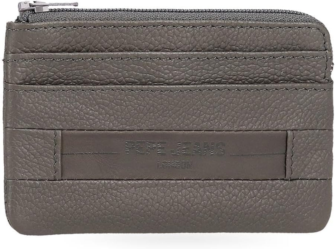 Pepe Jeans Checkbox Portafogli e portamonete in pelle di vacchetta Nero Marrone Blu Grigio Portafoglio da uomo Naty Shop Borsa grigia