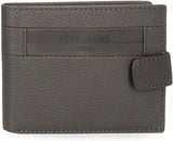 Pepe Jeans Checkbox Nero Marrone Blu Grigio Pelle di vacchetta Portafogli e portamonete Portafoglio da uomo Naty Shop Portafoglio orizzontale grigio