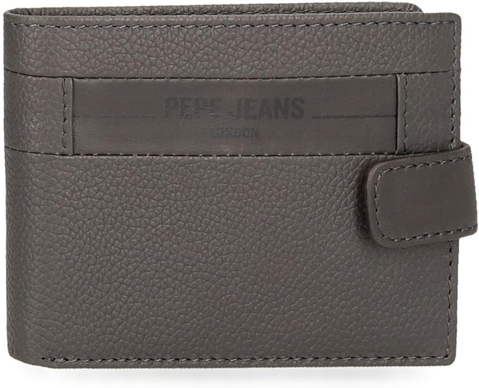 Pepe Jeans Checkbox Nero Marrone Blu Grigio Pelle di vacchetta Portafogli e portamonete Portafoglio da uomo Naty Shop Portafoglio orizzontale grigio