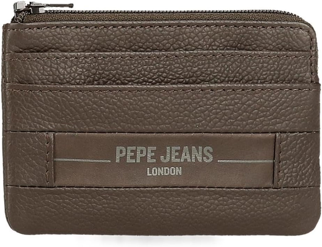 Pepe Jeans Checkbox Portafogli e portamonete in pelle di vacchetta Nero Marrone Blu Grigio Portafoglio da uomo Naty Shop Borsa marrone