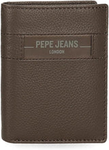 Pepe Jeans Checkbox Portafogli e portamonete in pelle di vacchetta Nero Marrone Blu Grigio Portafoglio da uomo Naty Shop Valigetta marrone