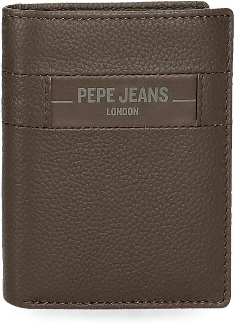Pepe Jeans Checkbox Portafogli e portamonete in pelle di vacchetta Nero Marrone Blu Grigio Portafoglio da uomo Naty Shop Valigetta marrone