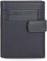 Pepe Jeans Checkbox Portafogli e portamonete in pelle di vacchetta Nero Marrone Blu Grigio Portafoglio da uomo Naty Shop Portafoglio con clic blu