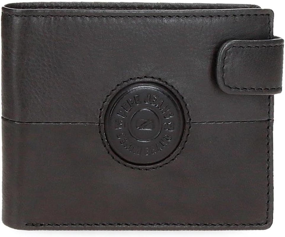 Portafogli e portamonete Pepe Jeans Cracker in pelle di vacchetta, nero, marrone, verde, varie misure - Naty Shop