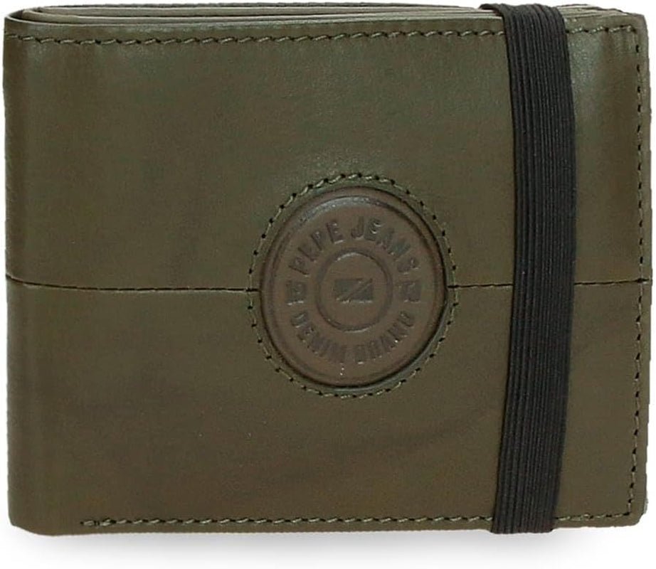 Pepe Jeans Cracker Portafogli e portamonete in pelle di vacchetta Nero Marrone Verde Varie dimensioni Naty Shop Portafoglio da uomo Portafoglio in gomma verde