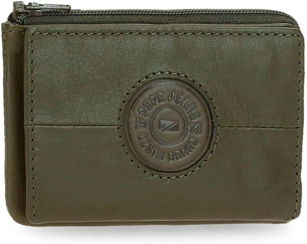 Pepe Jeans Cracker Portafogli e portamonete in pelle di vacchetta, Nero, Marrone, Verde, varie misure Portafoglio da uomo Naty Shop Porta carte verde