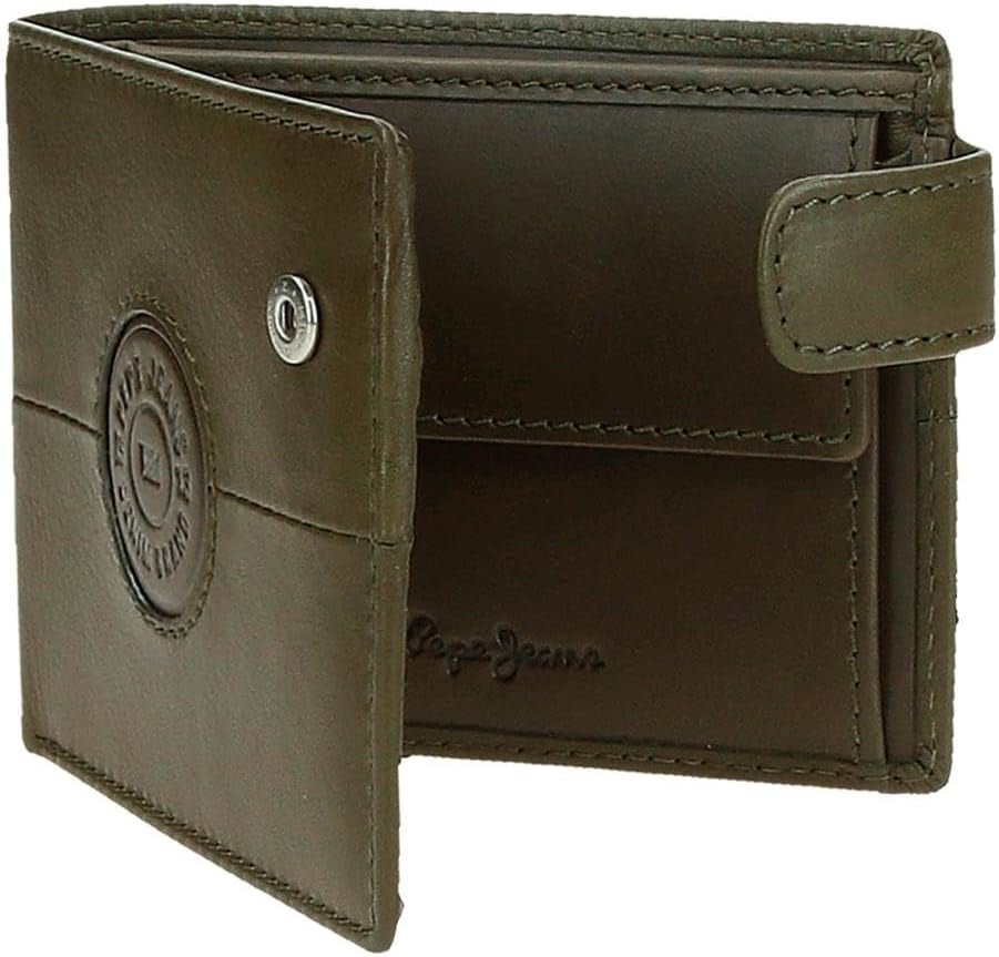 Pepe Jeans Cracker Portafogli e portamonete in pelle di vacchetta Nero Marrone Verde Portafoglio da uomo di varie dimensioni Naty Shop