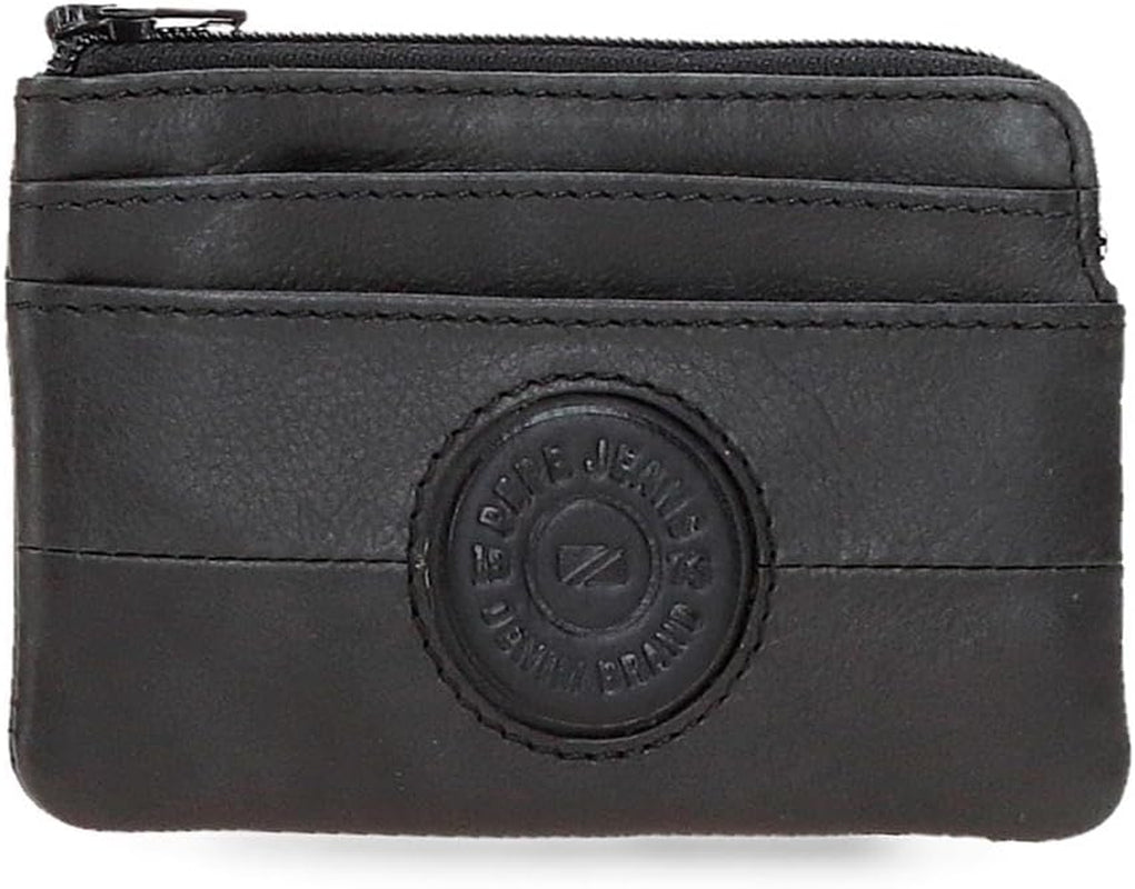 Portafogli e portamonete Pepe Jeans Cracker in pelle di vacchetta, nero, marrone, verde, varie misure - Naty Shop