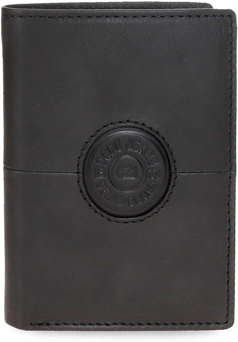 Portafogli e portamonete Pepe Jeans Cracker in pelle di vacchetta, nero, marrone, verde, varie misure - Naty Shop