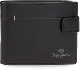 Pepe Jeans Portafogli e portamonete in pelle di vacchetta Staple, Nero, Marrone, Blu scuro, varie dimensioni Naty Shop Portafoglio da uomo Portafoglio verticale nero