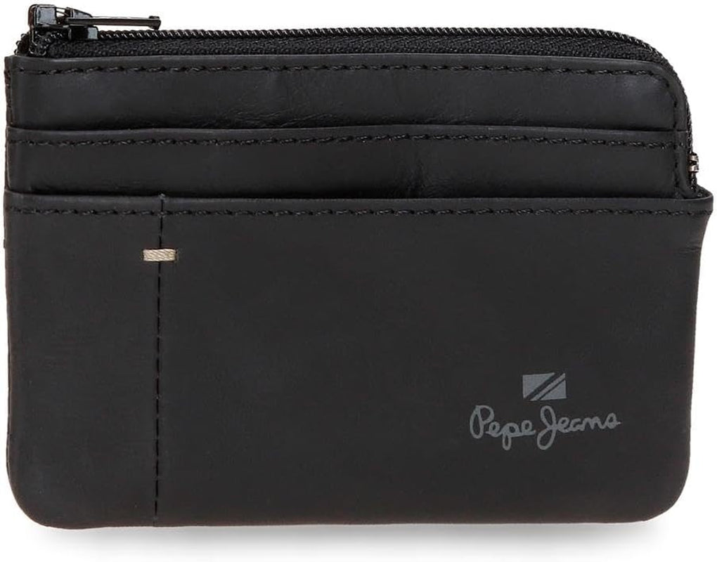 Pepe Jeans Portafogli e portamonete in pelle di vacchetta Staple, Nero, Marrone, Blu scuro, varie dimensioni Naty Shop Portafoglio da uomo Portafoglio nero