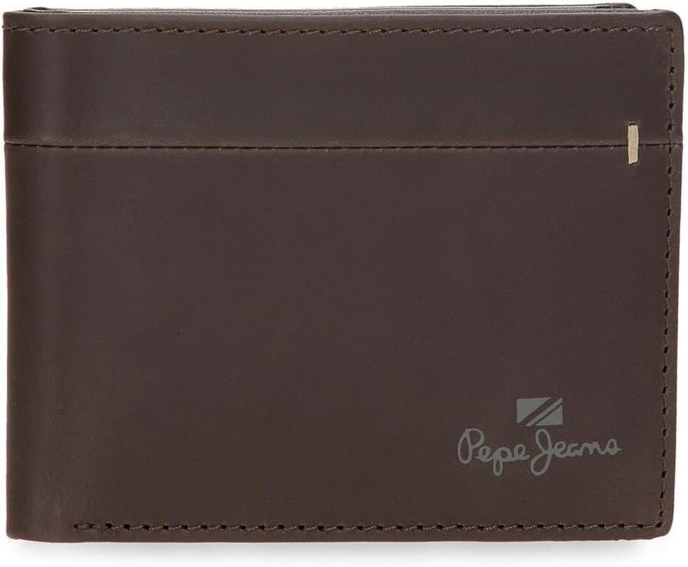 Pepe Jeans Portafogli e portamonete in pelle di vacchetta Staple, Nero, Marrone, Blu scuro, Varie dimensioni Portafoglio da uomo Naty Shop Portafoglio Staple marrone