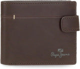 Pepe Jeans Portafogli e portamonete in pelle di vacchetta Staple, Nero, Marrone, Blu navy, Portafoglio da uomo di varie dimensioni Naty Shop Portafoglio verticale marrone