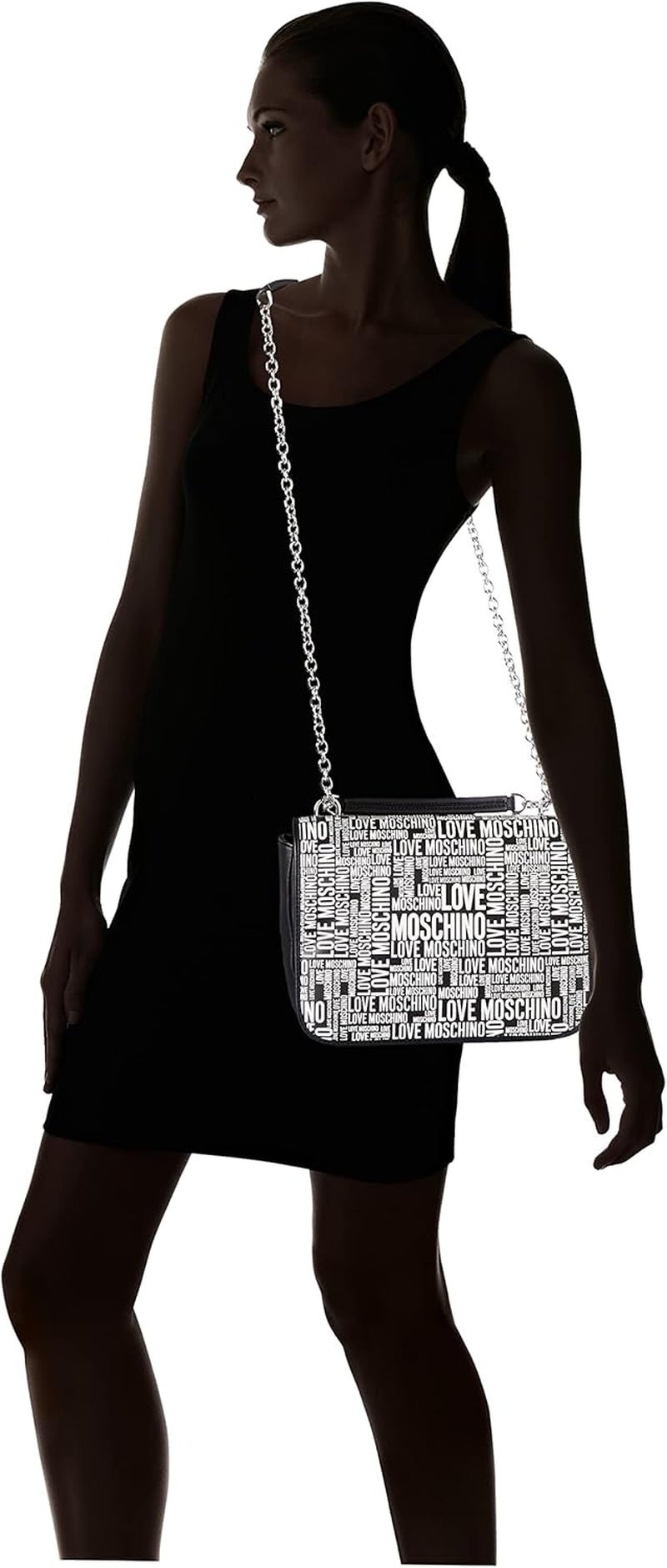 Love Moschino Borsa a spalla da donna Pre-Collezione Autunno-Inverno 2021 Nero Borse Donne Naty Shop