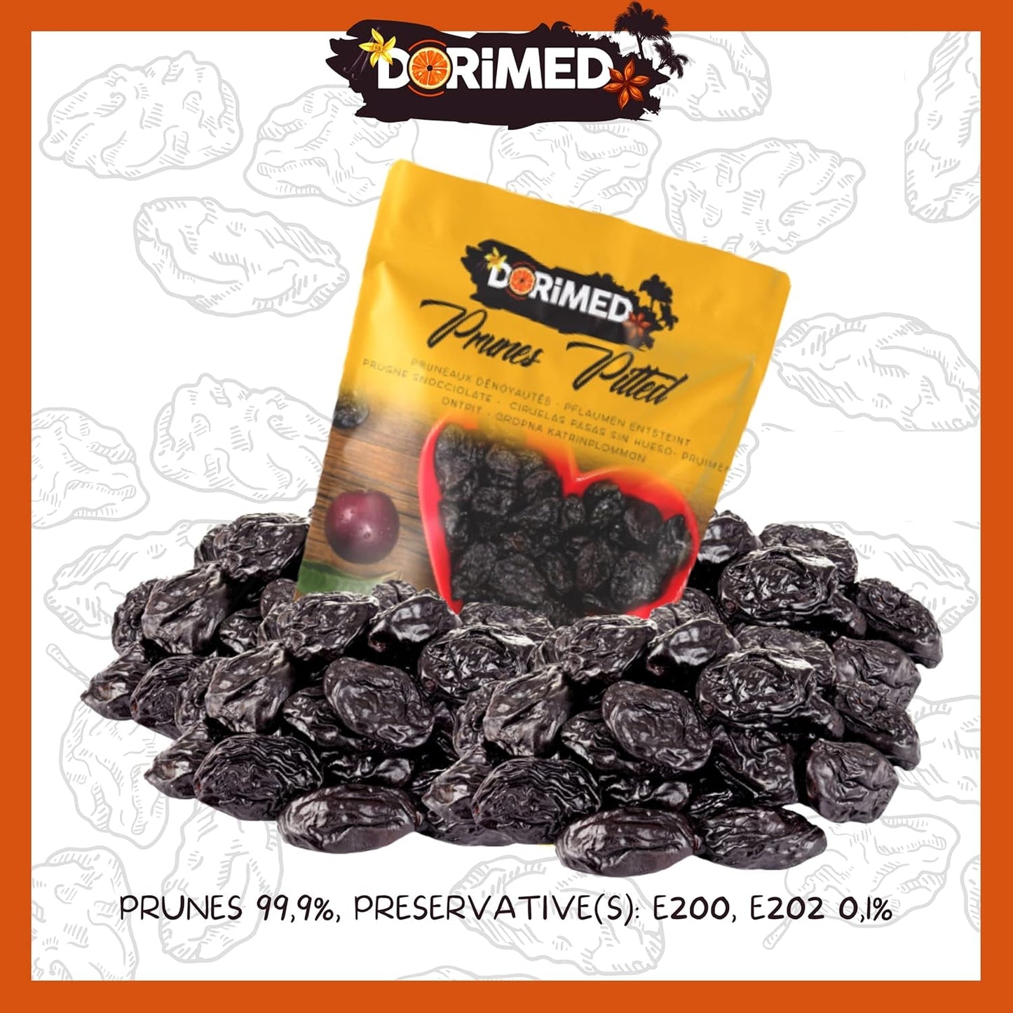 Prugne 1 kg | Prugne senza nocciolo di Agen | Tenero, morbido, gustoso e succoso | Frutta secca intera, grande, non zuccherata | Ricchi di fibre e antiossidanti naturali Naty Shop prodotti disidratati