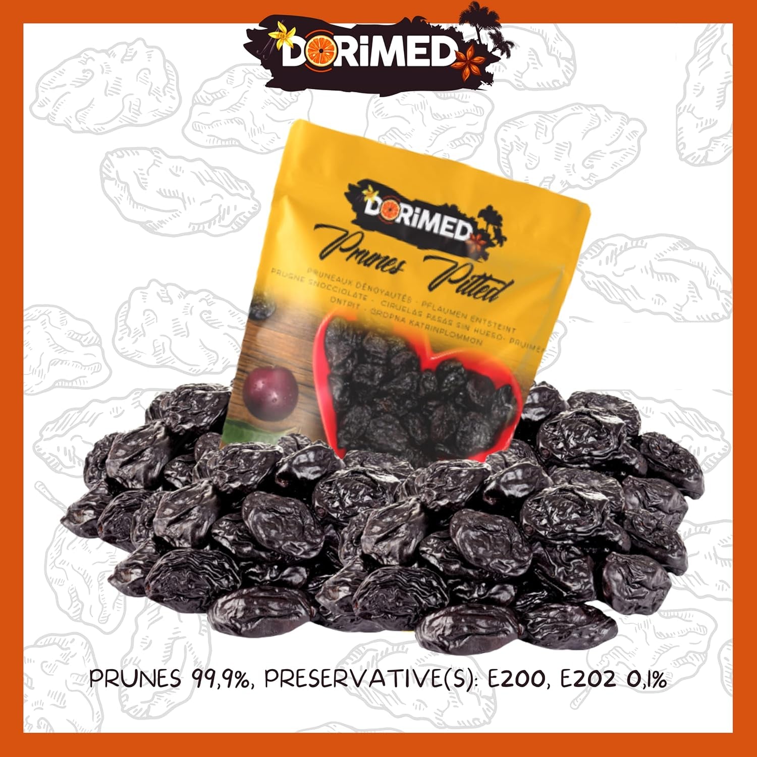 Prugne 1 kg | Prugne senza nocciolo di Agen | Tenero, morbido, gustoso e succoso | Frutta secca intera, grande, non zuccherata | Ricchi di fibre e antiossidanti naturali Naty Shop prodotti disidratati