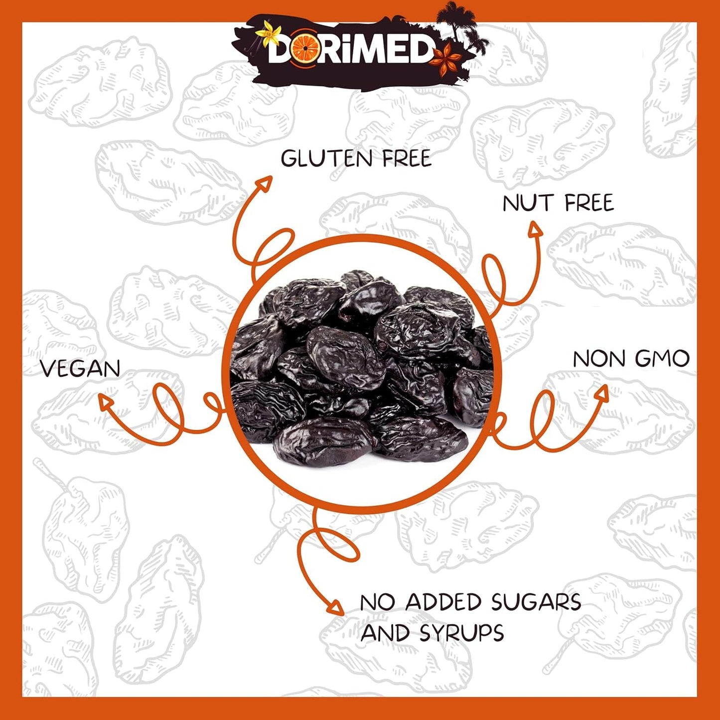Prugne 1 kg | Prugne senza nocciolo di Agen | Tenero, morbido, gustoso e succoso | Frutta secca intera, grande, non zuccherata | Ricchi di fibre e antiossidanti naturali Naty Shop prodotti disidratati