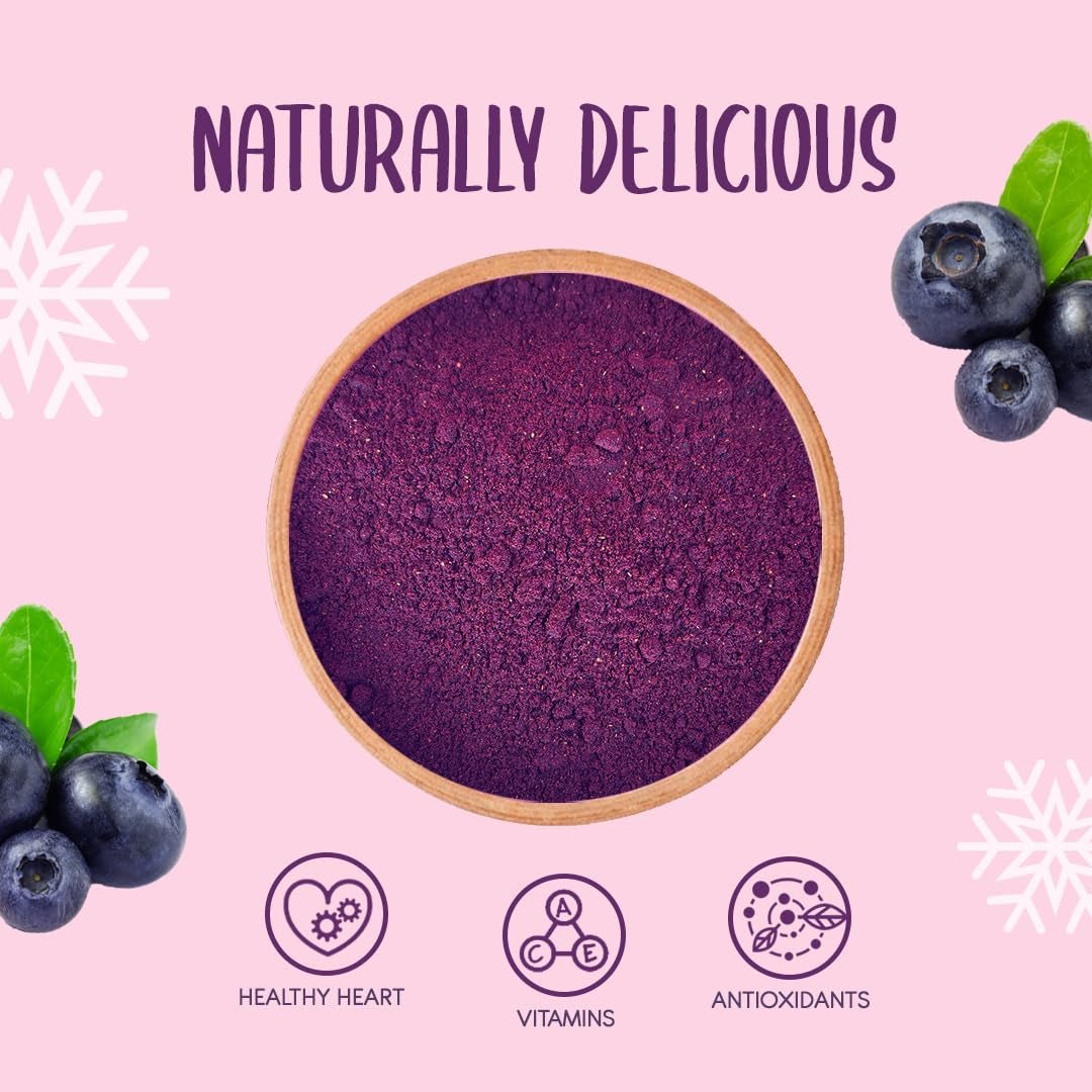 Mirtillo selvatico liofilizzato in polvere 100g - Polvere di frutta liofilizzata - Polvere di mirtillo liofilizzato per dolci, frullati e muesli - Polvere di mirtillo naturale senza additivi Prodotti disidratati Il mio negozio