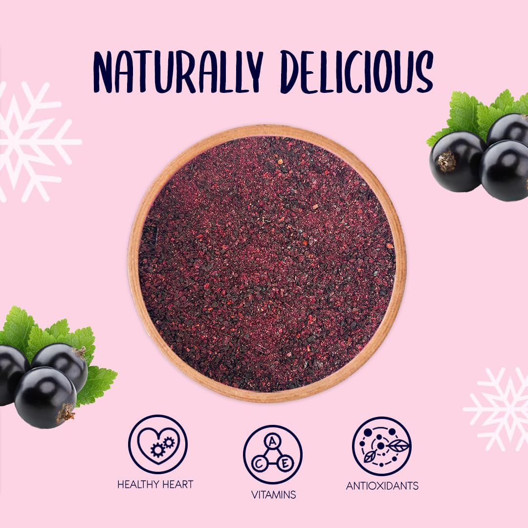 Polvere di ribes nero liofilizzato 100g - Polvere di frutta liofilizzata - Polvere di ribes nero per frullati e dolci - Polvere di ribes nero naturale senza additivi Prodotti disidratati Naty Shop