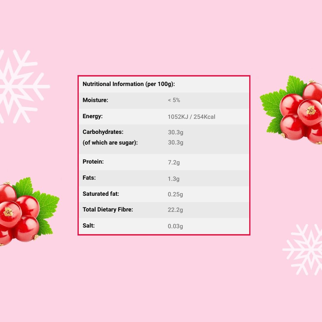 Ribes rosso liofilizzato in polvere 100g - Frutta liofilizzata in polvere - Ribes rosso in polvere per frullati e dolci - Polvere di frutti di bosco naturale senza additivi Prodotti disidratati Naty Shop