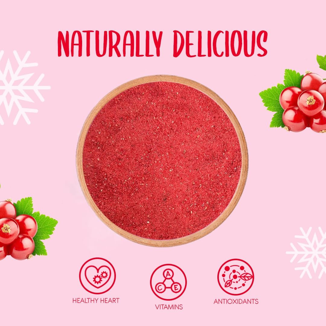 Ribes rosso liofilizzato in polvere 100g - Frutta liofilizzata in polvere - Ribes rosso in polvere per frullati e dolci - Polvere di frutti di bosco naturale senza additivi Prodotti disidratati Naty Shop