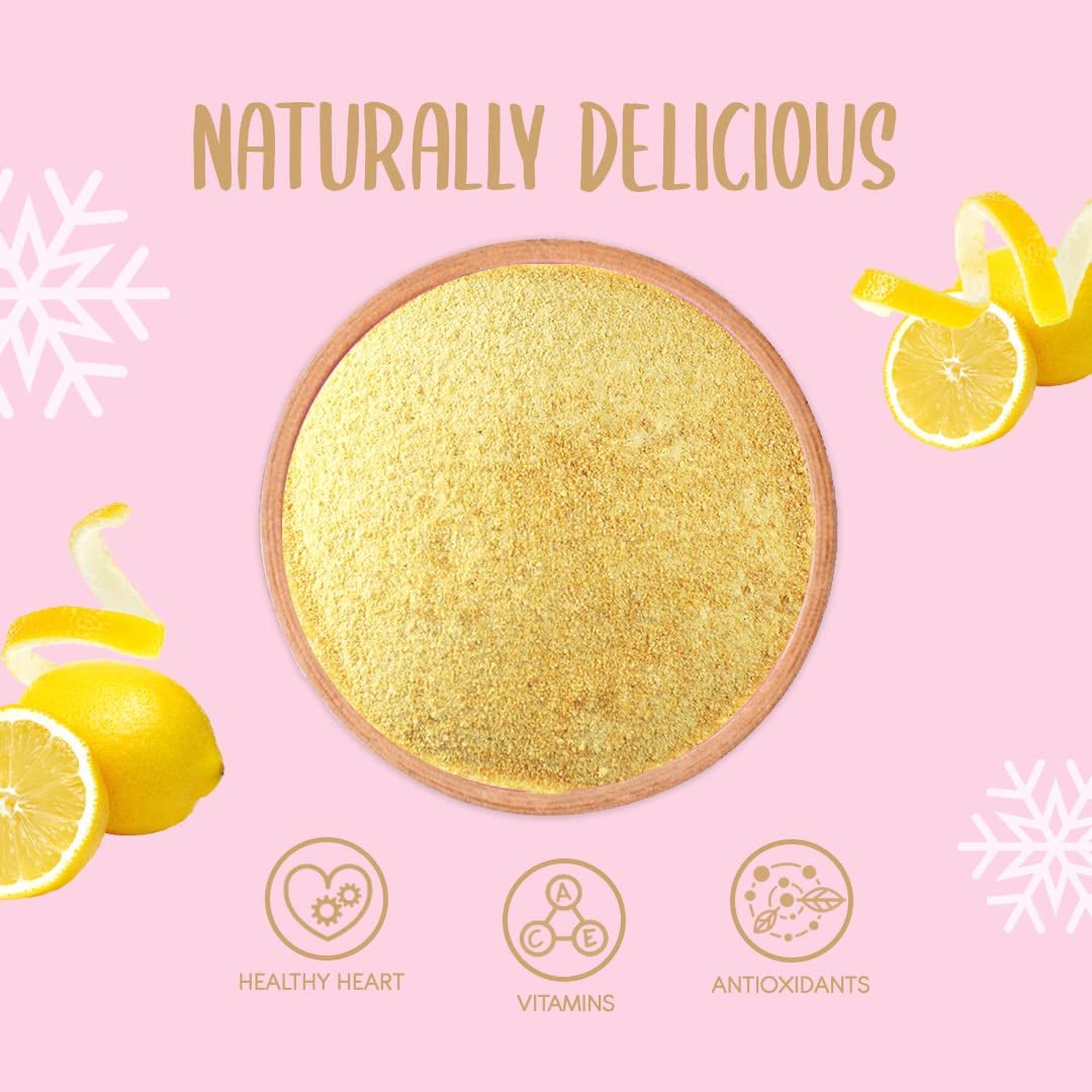 Polvere di scorza di limone liofilizzata 100g - Polvere di frutta liofilizzata - Polvere di limone liofilizzata per dolci, frullati e tè - Polvere di limone 100% naturale senza additivi Prodotti disidratati Naty Shop