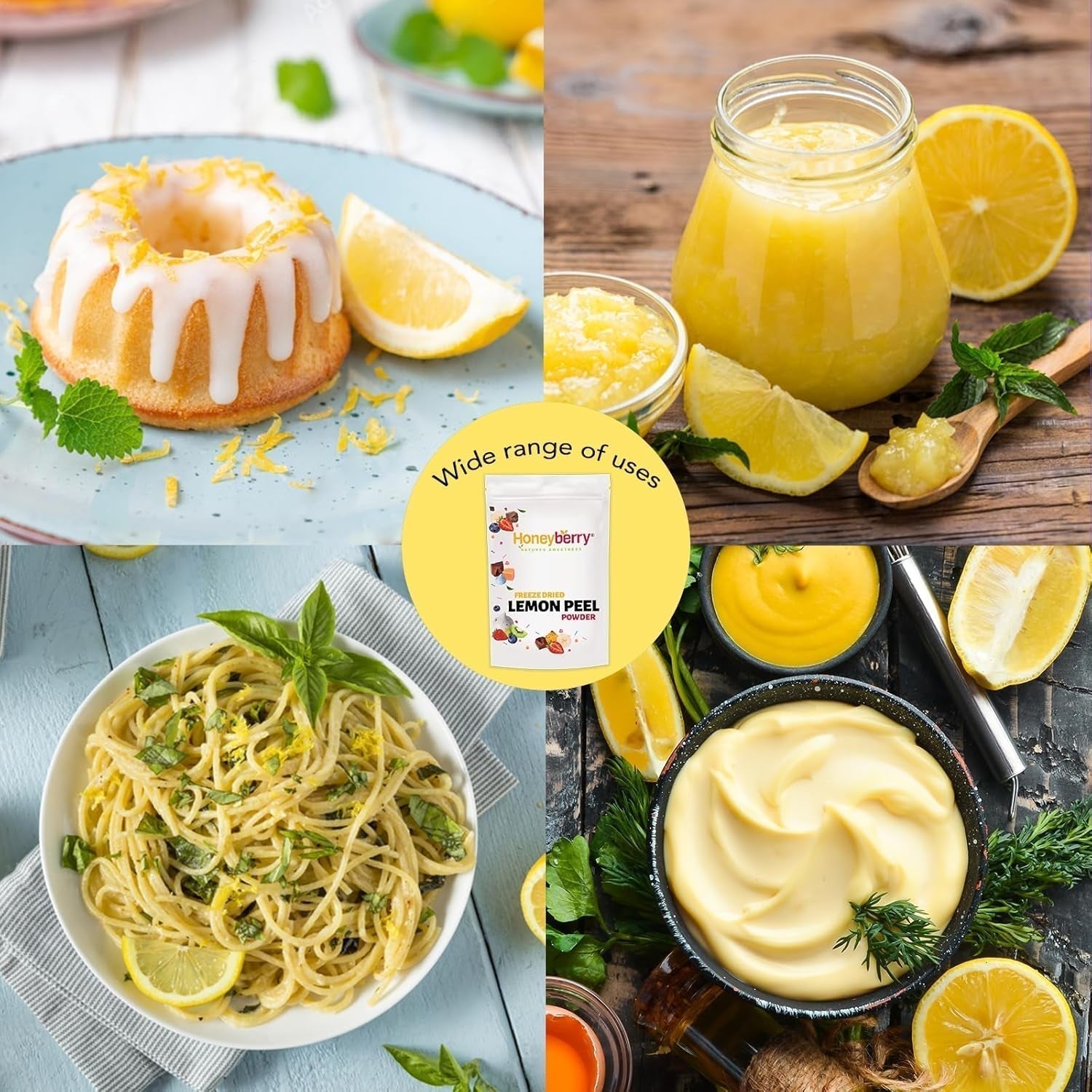 Polvere di scorza di limone liofilizzata 100g - Polvere di frutta liofilizzata - Polvere di limone liofilizzata per dolci, frullati e tè - Polvere di limone 100% naturale senza additivi Prodotti disidratati Naty Shop