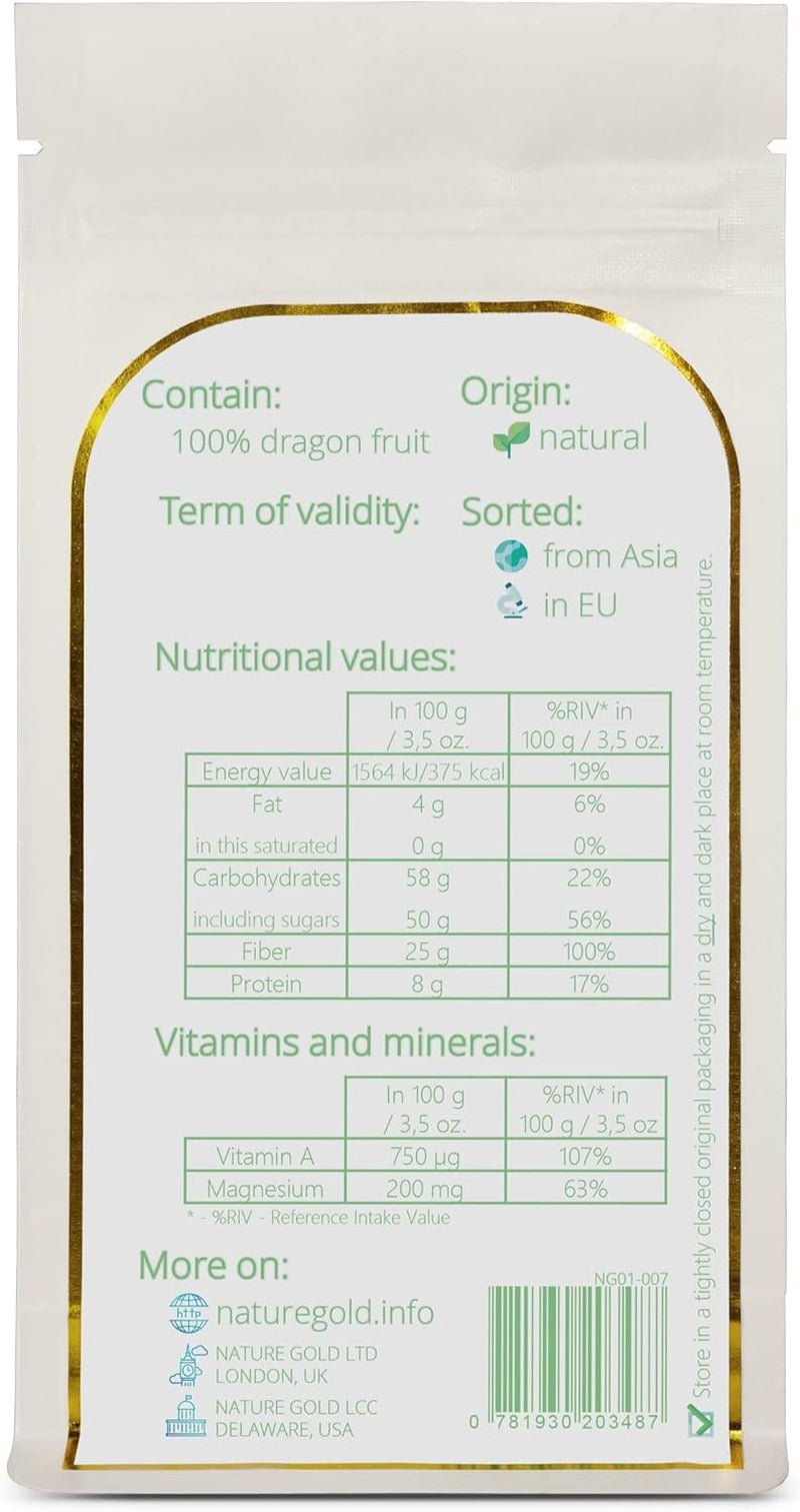 Polvere di frutto del drago liofilizzato | 250g 100% naturale e vegano | non OGM | senza zucchero e senza additivi ~*~ Prodotti disidratati Naty Shop