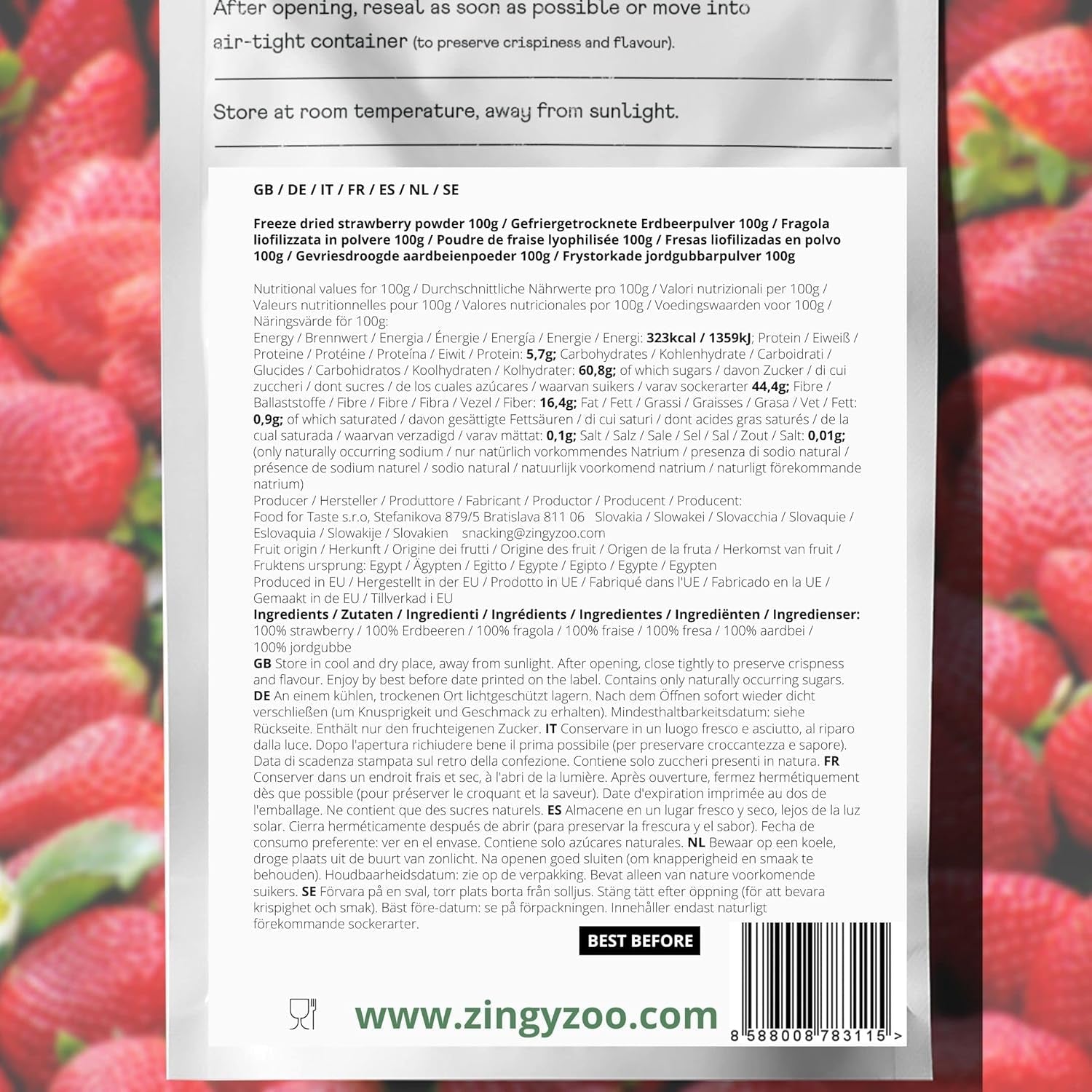 Polvere di fragole in polvere di frutta liofilizzata | Polvere di fragole liofilizzate Polvere di fragole | Frullato di fragole in polvere Budino di fragole Frutta secca (100g) Prodotti disidratati Naty Shop