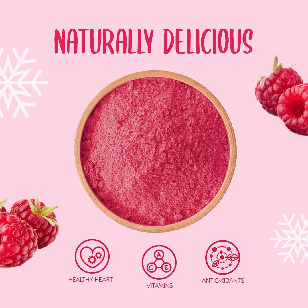 Polvere di lamponi liofilizzati 100g - Polvere di frutta liofilizzata - Polvere di lamponi liofilizzati per dolci, frullati e muesli - Polvere di lamponi 100% naturale senza additivi Prodotti disidratati Naty Shop