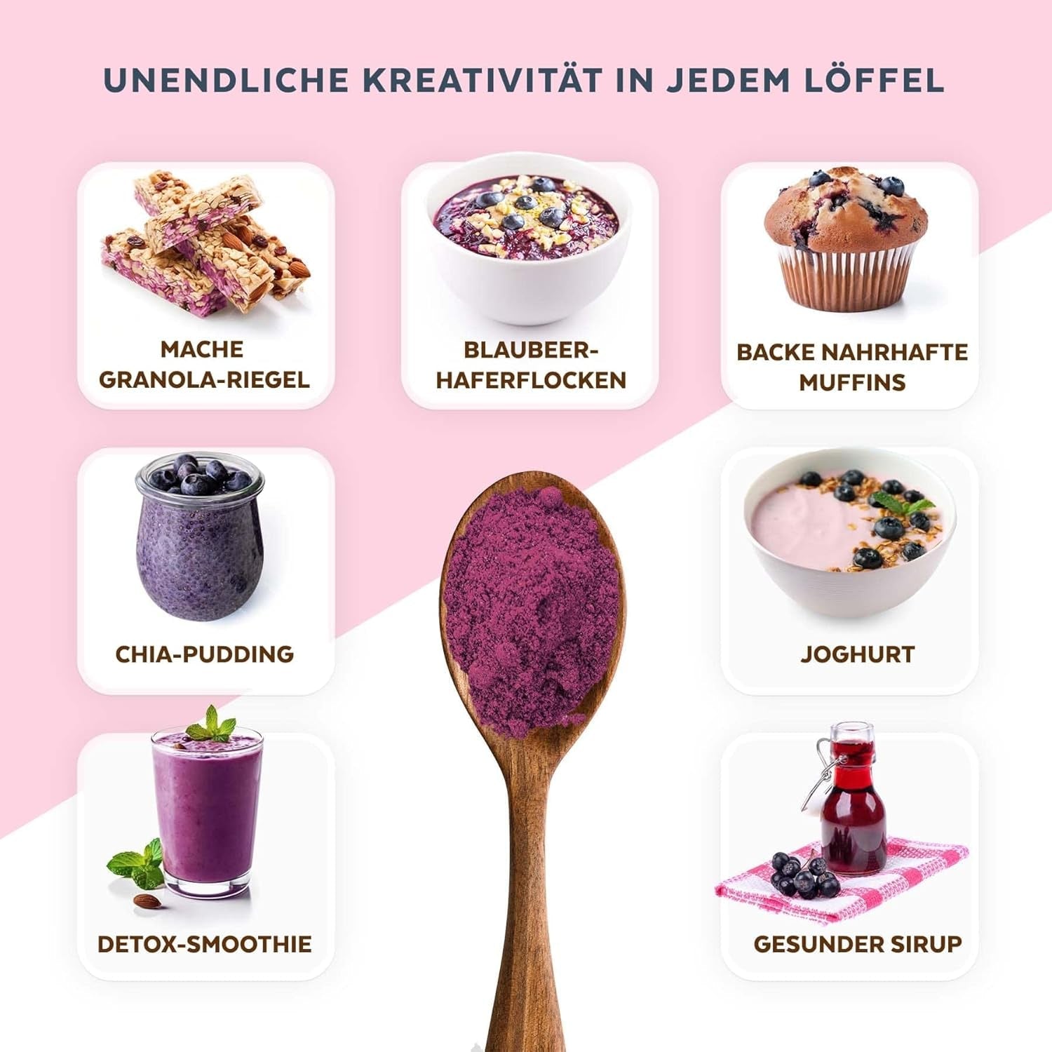 Polvere di mirtilli selvatici biologici, mirtilli interi liofilizzati, qualità alimentare cruda al 100%, ricco di antiossidanti e vitamina C, senza zuccheri aggiunti, raccolti nel Nord Europa Prodotti secchi Naty Shop
