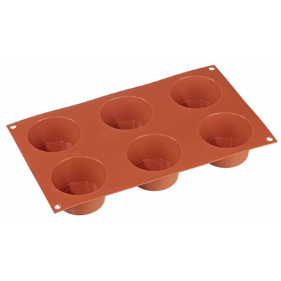 Stampo in silicone per muffin a 6 cavità - Resistenza da -60 a 230 gradi Celsius, utilizzabile nel forno, nel congelatore, per lavare i piatti