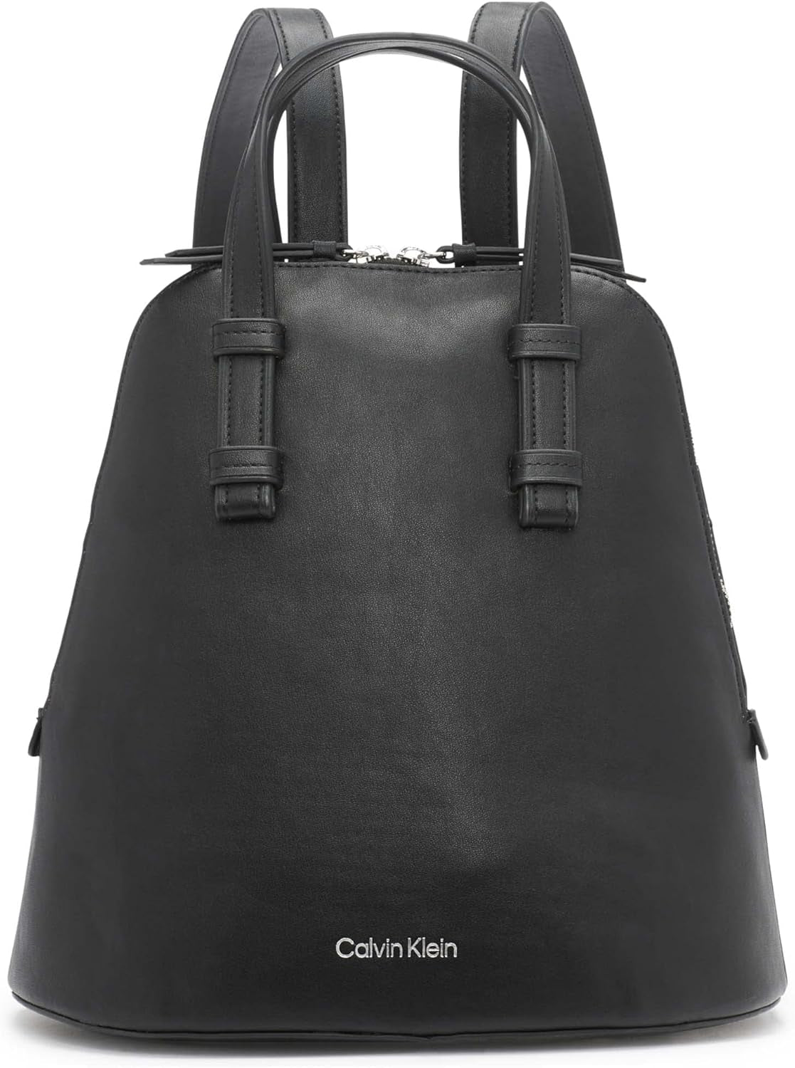Calvin Klein Zina Zip Around Zaino da donna Borse da donna Naty Shop Nero/Argento Taglia unica