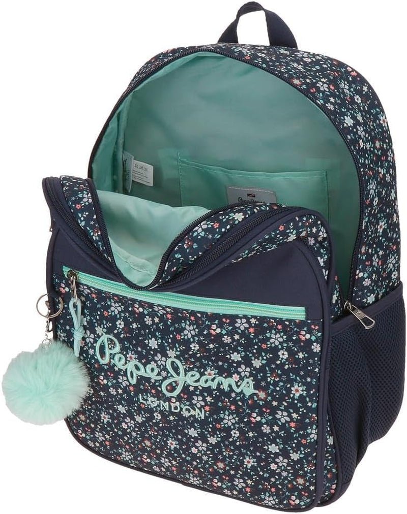 Pepe Jeans Zaino scolastico con trolley Alenka, blu, 30 x 40 x 12 cm, poliestere, 14,4 l, blu, zaino scolastico con trolley Zaini e cartelle Premium Naty Shop