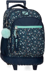 Pepe Jeans Zaino scolastico con trolley Alenka, blu, 30 x 40 x 12 cm, poliestere, 14,4 l, blu, zaino scolastico con trolley Zaini e cartelle premium Naty Shop Rucksack Mit Rollen