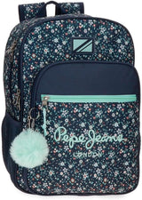 Pepe Jeans Alenka Zaino Scuola con Trolley, Blu, 30 x 40 x 12 cm, Poliestere, 14,4 L, Blu, Zaino Scuola con Trolley Zaini e cartelle Premium Naty Shop Anpassbarer Rucksack