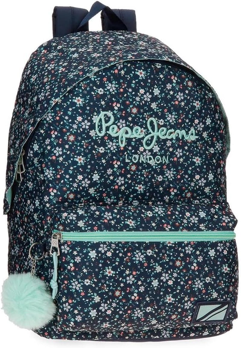 Pepe Jeans Alenka Zaino Scuola con Trolley, Blu, 30 x 40 x 12 cm, Poliestere, 14,4 L, Blu, Zaino Scuola con Trolley Zaini e cartelle Premium Naty Shop Zaino 42