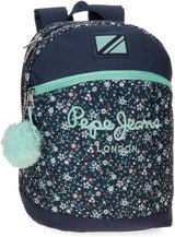 Pepe Jeans Alenka Zaino per la scuola con trolley, Blu, 30 x 40 x 12 cm, Poliestere, 14,4 L, Blu, Zaino per la scuola con trolley Zaini e cartelle Premium Naty Shop Lässiger Rucksack
