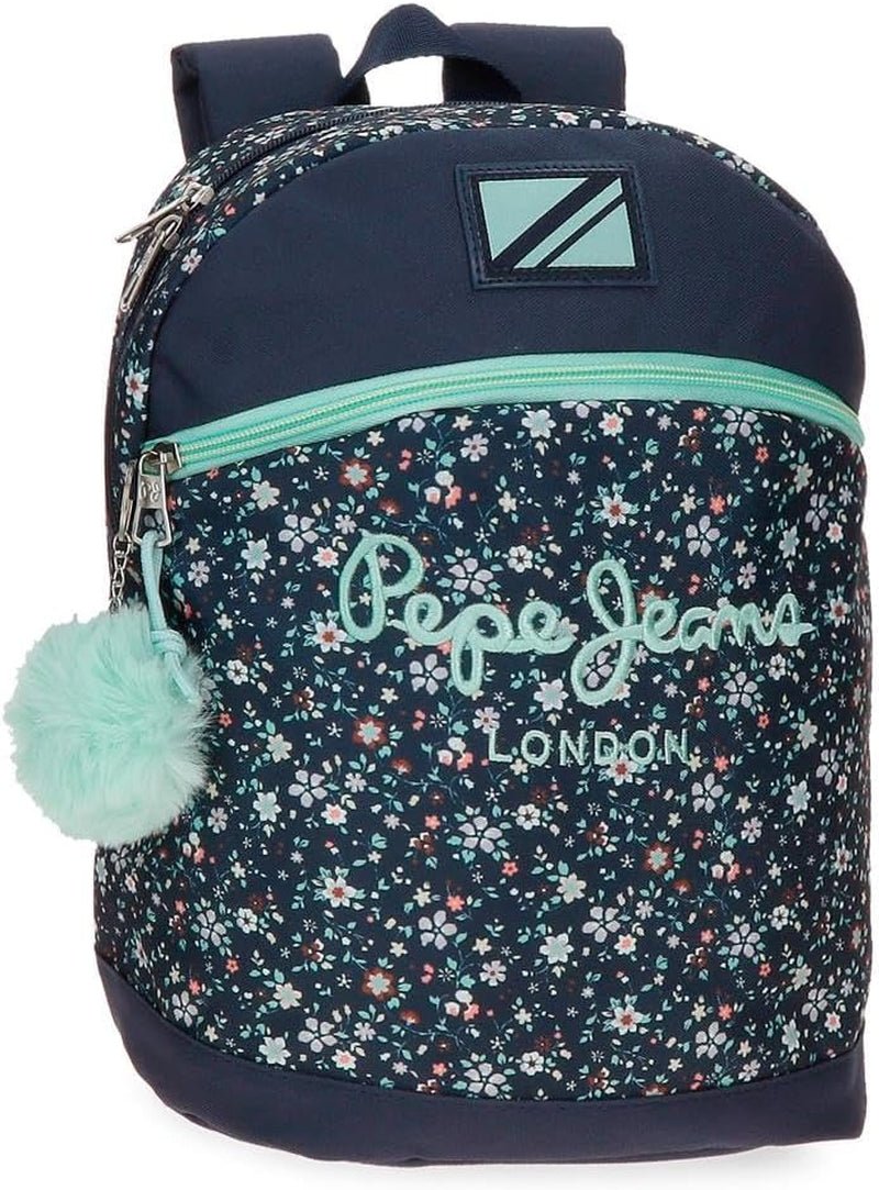 Pepe Jeans Alenka Zaino per la scuola con trolley, Blu, 30 x 40 x 12 cm, Poliestere, 14,4 L, Blu, Zaino per la scuola con trolley Zaini e cartelle Premium Naty Shop Lässiger Rucksack