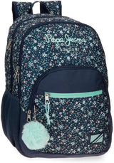 Pepe Jeans Zaino scolastico con trolley Alenka, blu, 30 x 40 x 12 cm, poliestere, 14,4 l, blu, zaino scolastico con trolley Zaini e cartelle premium Naty Shop Rucksack 45