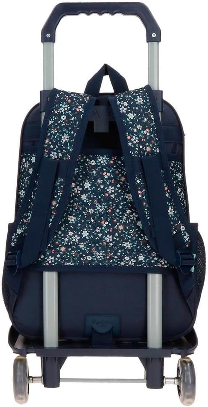 Pepe Jeans Zaino scolastico con trolley Alenka, blu, 30 x 40 x 12 cm, poliestere, 14,4 l, blu, zaino scolastico con trolley Zaini e cartelle Premium Naty Shop