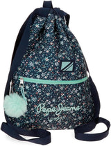 Pepe Jeans Zaino scolastico con trolley Alenka, blu, 30 x 40 x 12 cm, poliestere, 14,4 l, blu, zaino scolastico con trolley Zaini e cartelle premium Naty Shop Rucksack Mit Kordelzug