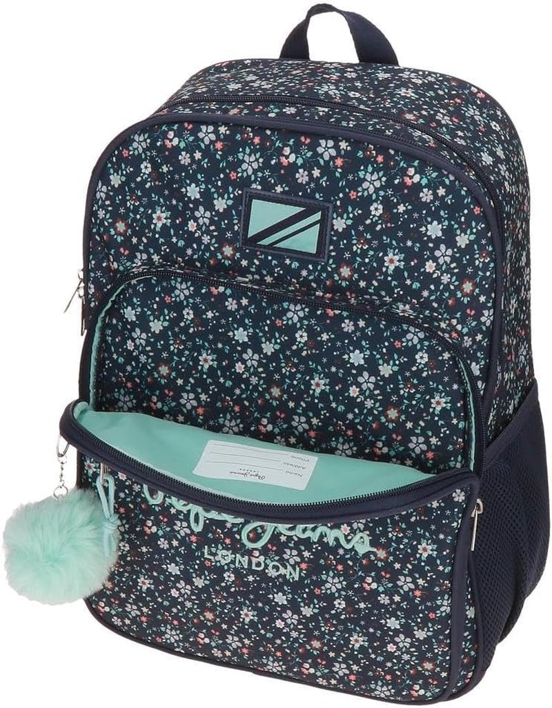 Pepe Jeans Zaino scolastico con trolley Alenka, blu, 30 x 40 x 12 cm, poliestere, 14,4 l, blu, zaino scolastico con trolley Zaini e cartelle Premium Naty Shop