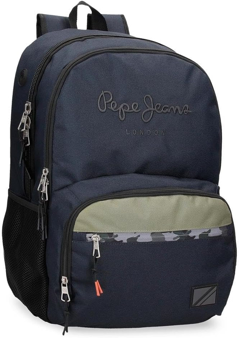 Pepe Jeans Zaino Scuola Cromwell, Doppio Scomparto, Nero, 33 x 46 x 15 cm, Poliestere, 22,77 L, Nero, Taglia Unica, Zaino Scuola con Doppio Scomparto Zaini e cartelle Premium Naty Shop Default Title