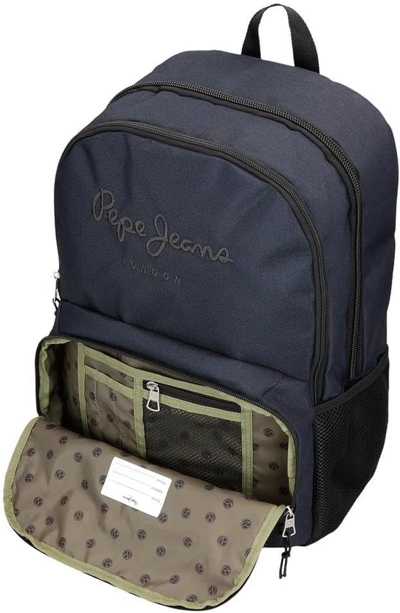 Pepe Jeans Zaino Scuola Cromwell, Doppio Scomparto, Nero, 33 x 46 x 15 cm, Poliestere, 22,77 L, Nero, Taglia Unica, Zaino Scuola Doppio Scomparto Zaini e cartelle Premium Naty Shop