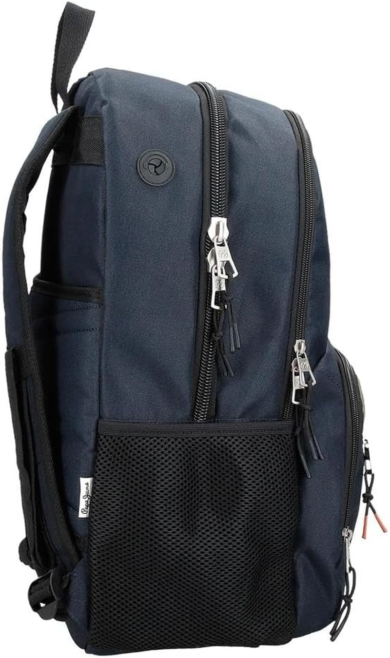 Pepe Jeans Zaino Scuola Cromwell, Doppio Scomparto, Nero, 33 x 46 x 15 cm, Poliestere, 22,77 L, Nero, Taglia Unica, Zaino Scuola Doppio Scomparto Zaini e cartelle Premium Naty Shop