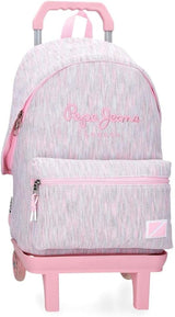 Zaino scolastico Pepe Jeans Miri, rosa, 31 x 44 x 17,5 cm, poliestere, 22,79 l, rosa, zaino scolastico Zaini e cartelle premium Naty Shop Zaino 42 + Trolley