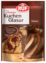 RUF Cake Glaze Vaniglia Bourbon, busta da 100g, adatta al microonde, per glassare e decorare biscotti, muffin e torte, senza glutine Naty Shop Pasta di zucchero al cacao