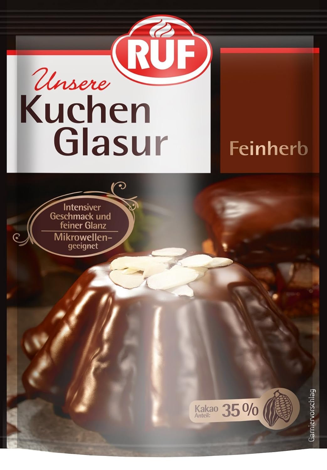 RUF Cake Glaze Vaniglia Bourbon, busta da 100g, adatta al microonde, per glassare e decorare biscotti, muffin e torte, senza glutine Pasta di zucchero Naty Shop Fine tart
