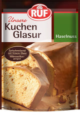 RUF Cake Glaze Vaniglia Bourbon, busta da 100g, adatta al microonde, per glassare e decorare biscotti, muffin e torte, Pasta di Zucchero senza glutine Naty Shop Nocciola